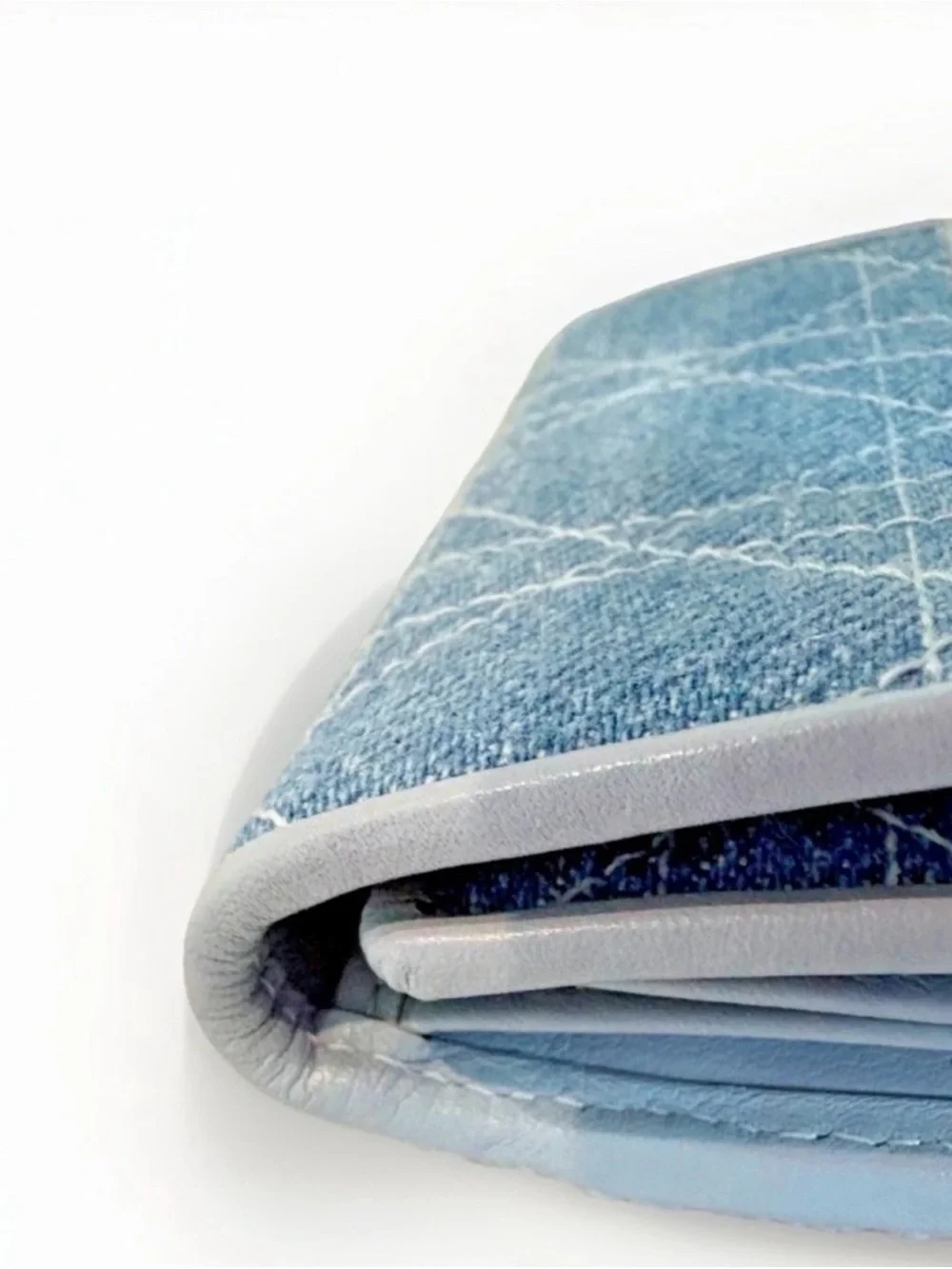Christian Dior Vintage Blue Denim Wallet | Cannage Stitching | Y2K Rare